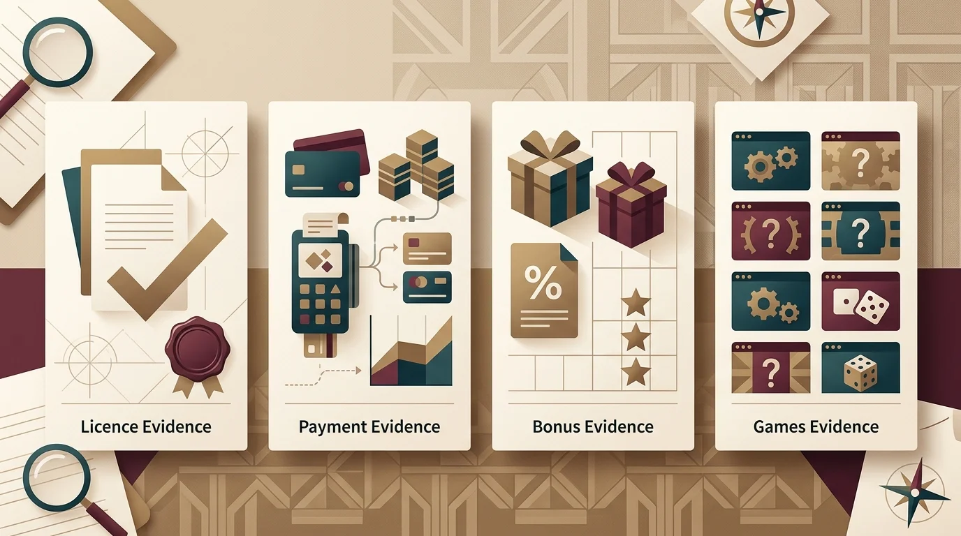 Gransino casino UK review evidence dashboard with licence, payments, bonus and games checks