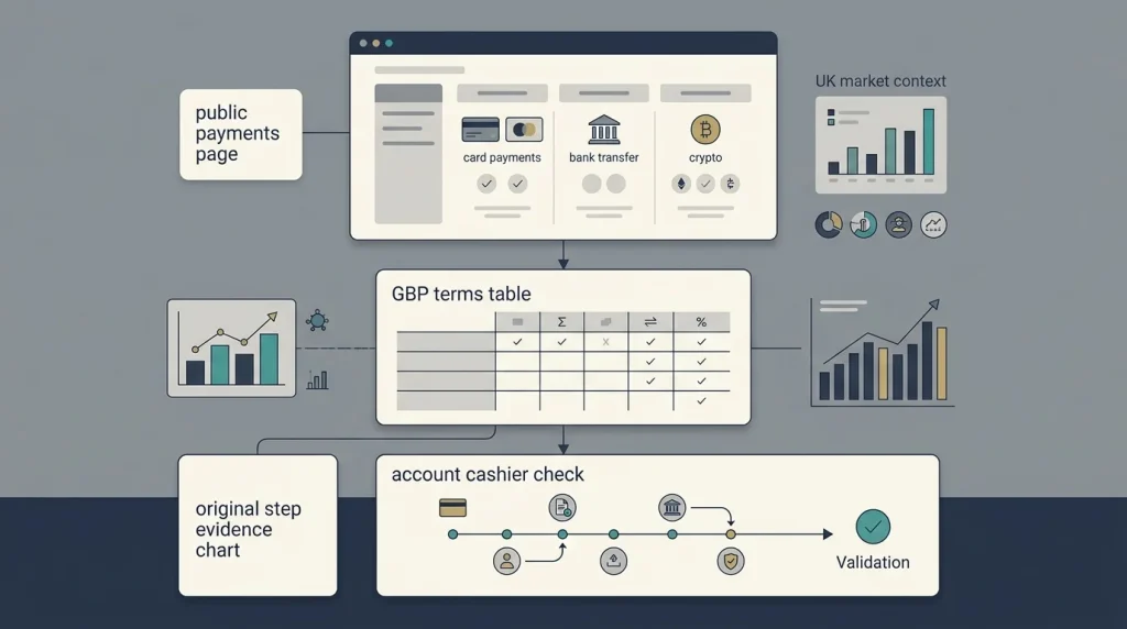 Gransino payments UK evidence chart: cards, bank transfer, MiFinity and GBP terms
